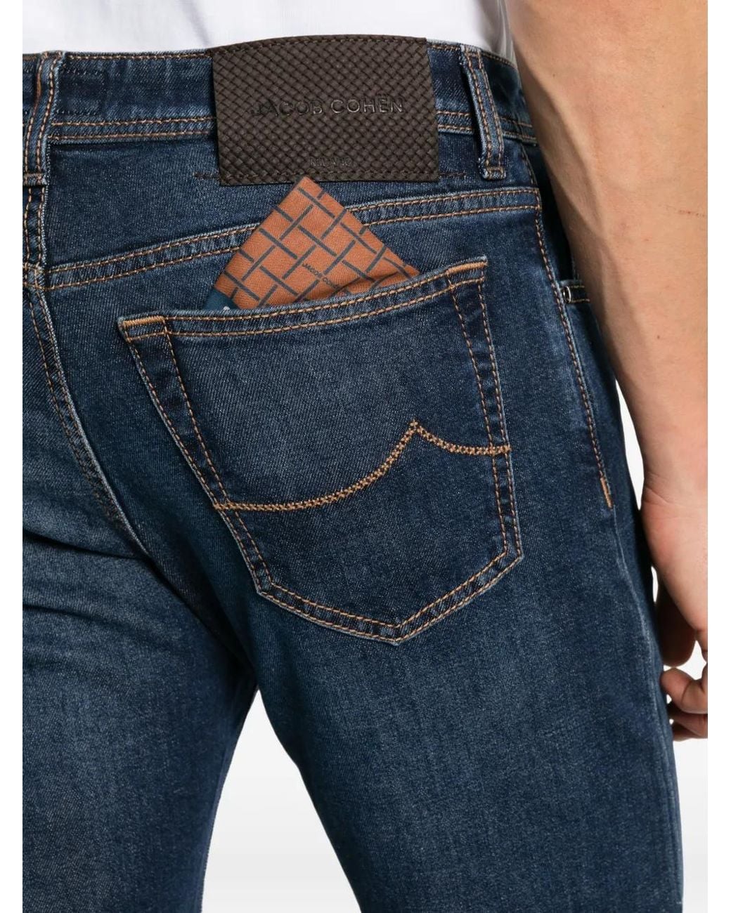Jacob Cohen Blue Bard Slim-Fit Faded Jeans for men
