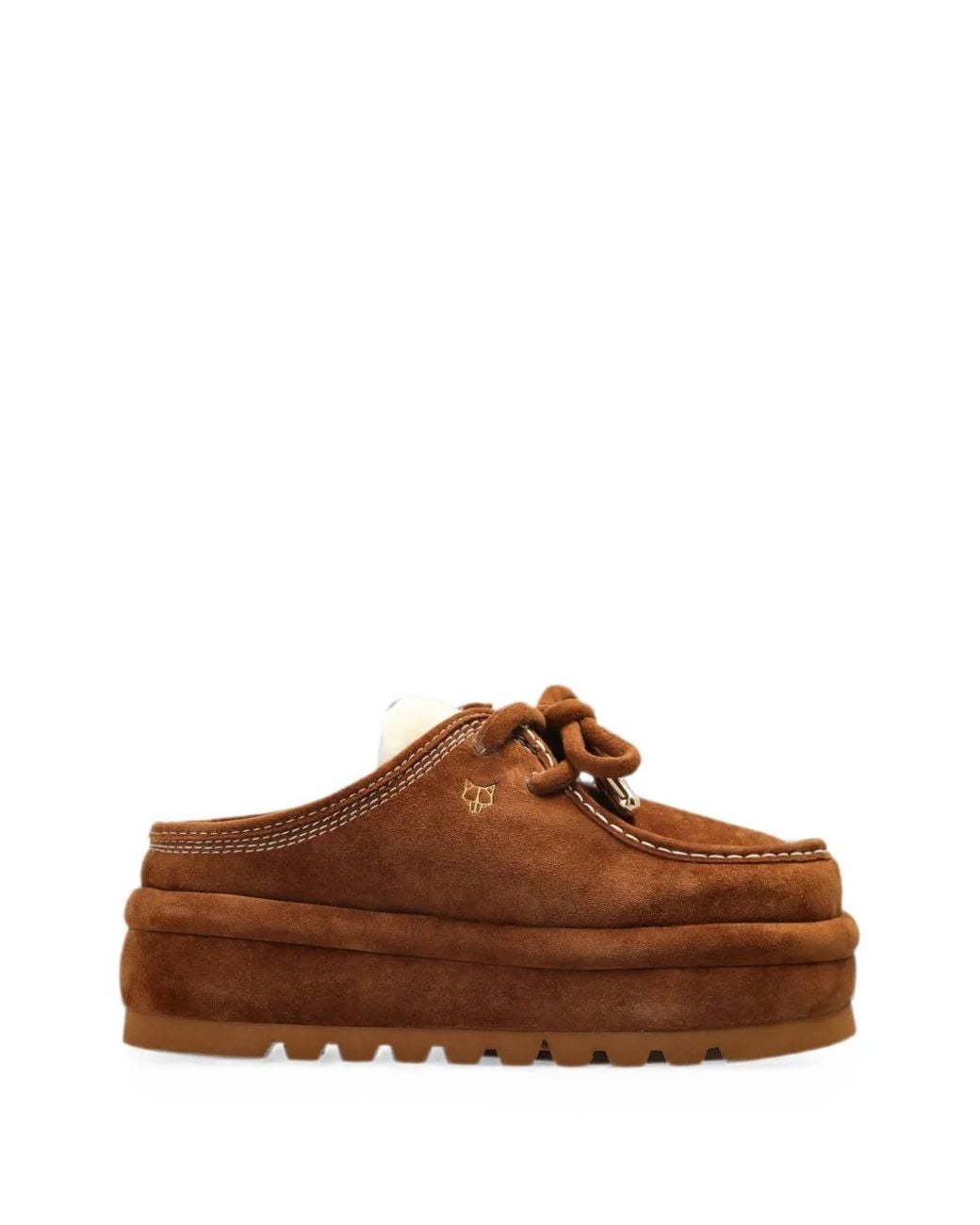Naked Wolfe Brown Blizzard Suede Platform Sandals