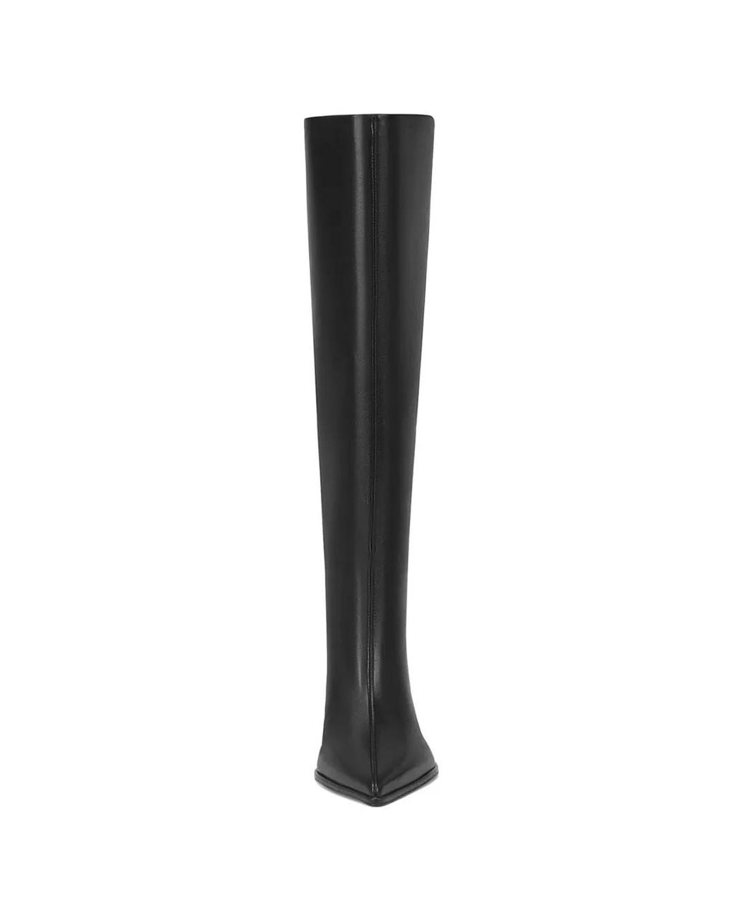 POTAMY Black Pointed-Toe Knee-High Boots