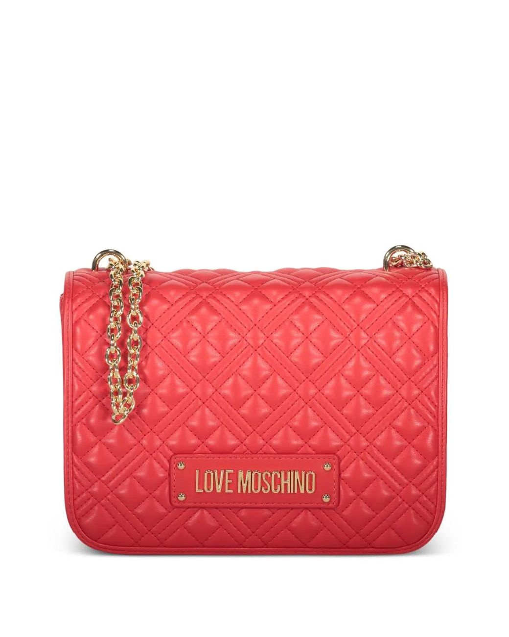 Love Moschino Red Quilted Chain Shoulder Bag