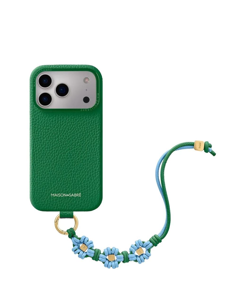 Maison De Sabre Blue Wristlet Leather Charm