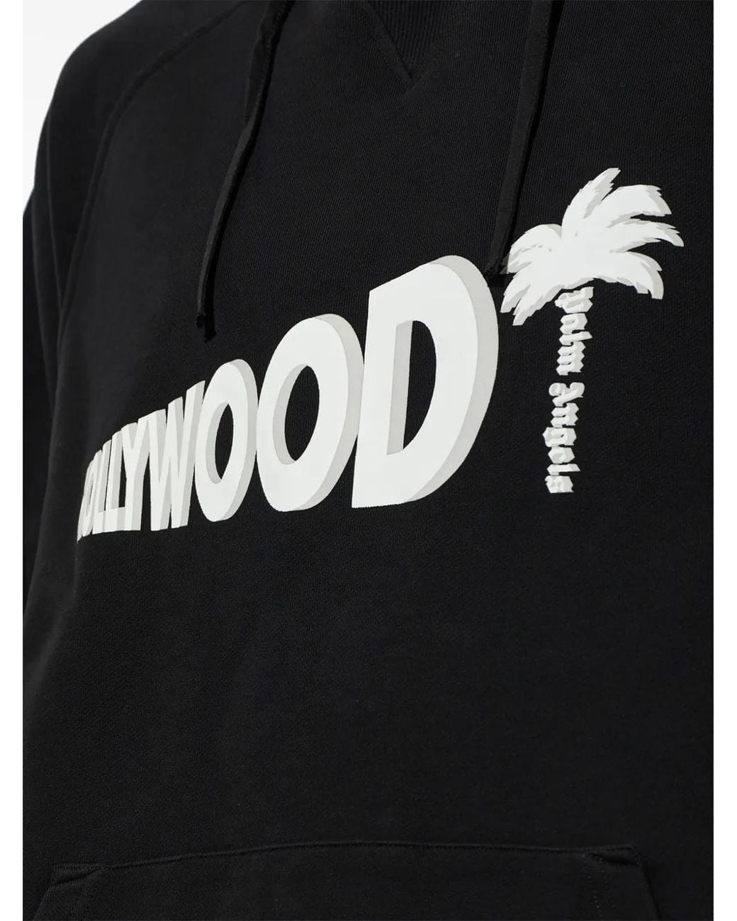 Palm Angels Black Logo-Motif Hoodie for men