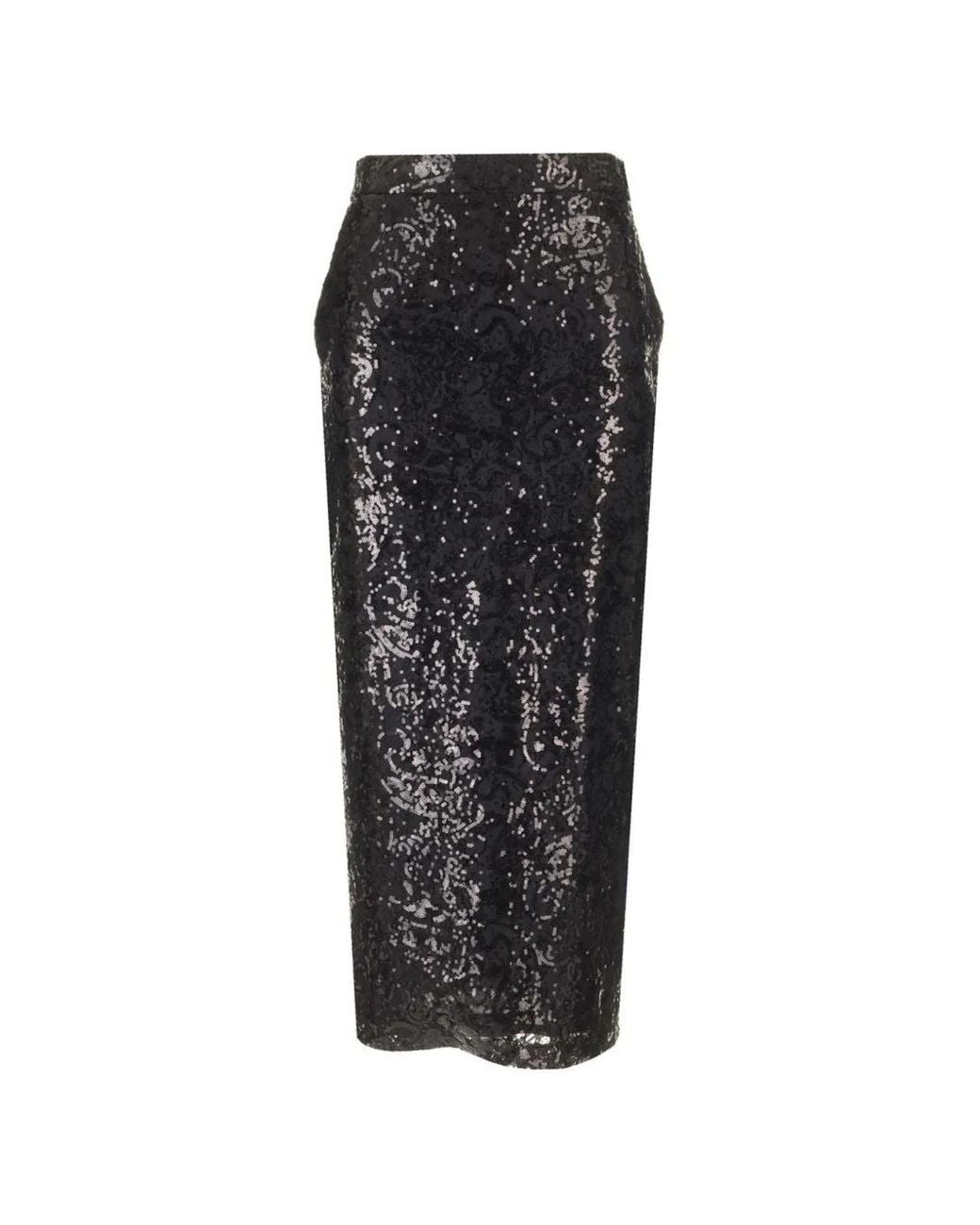 Al Duca D'aosta Black Lace Midi Skirt