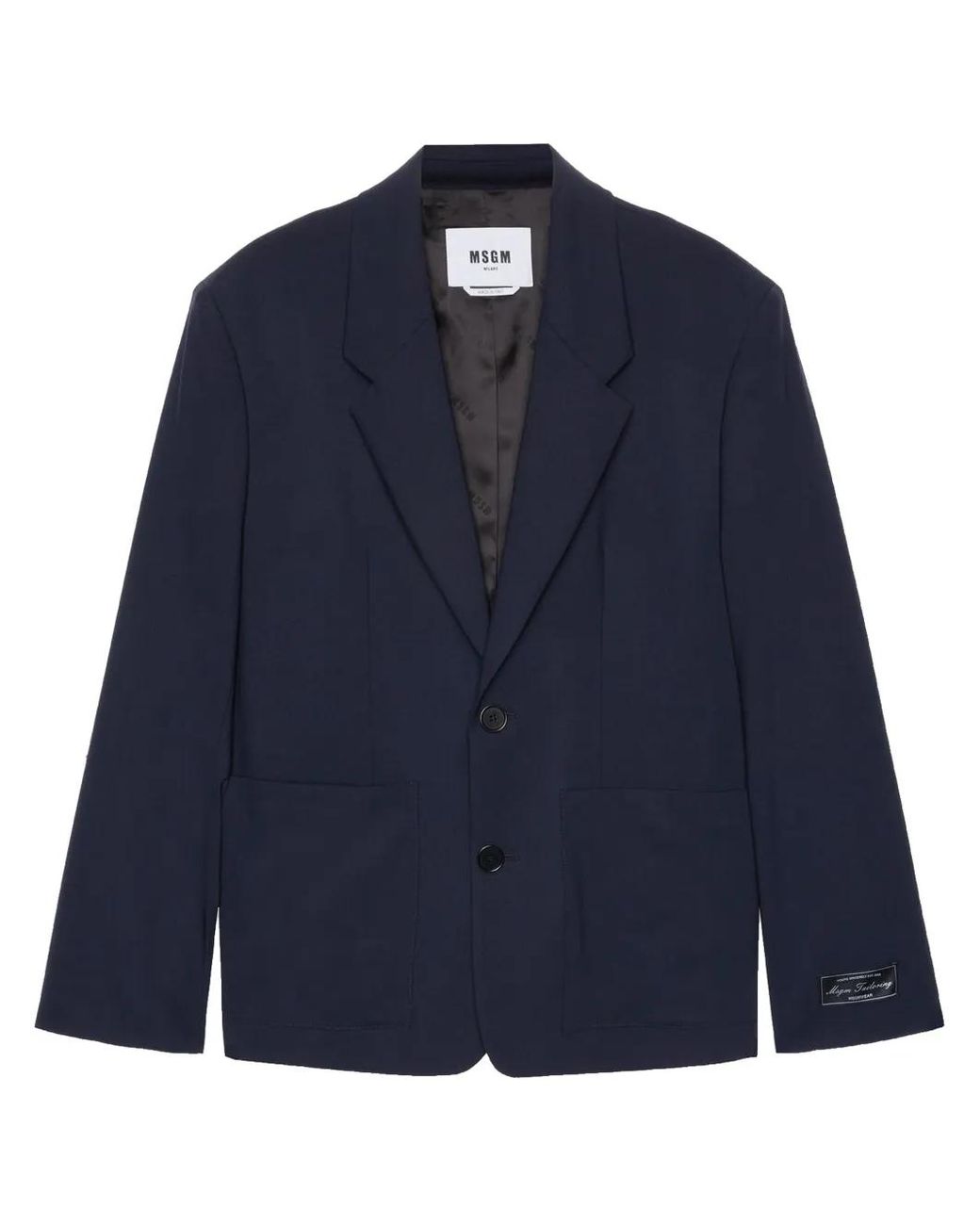 MSGM Blue Single-Breasted Blazer for men