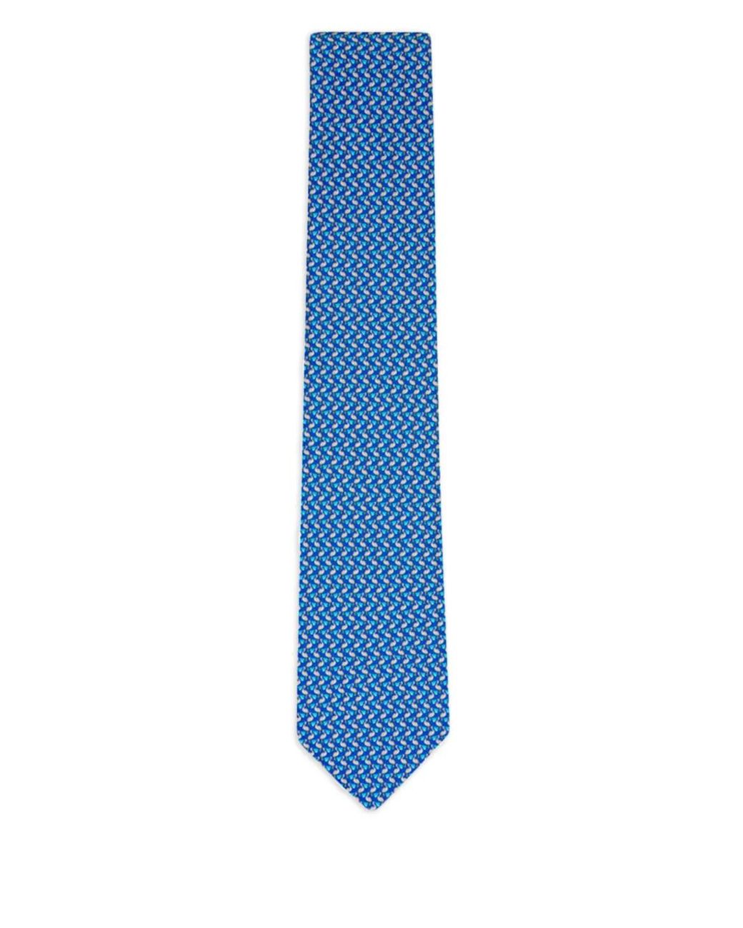 Corbata De Seda Con Motivo Ferragamo de hombre de color Blue