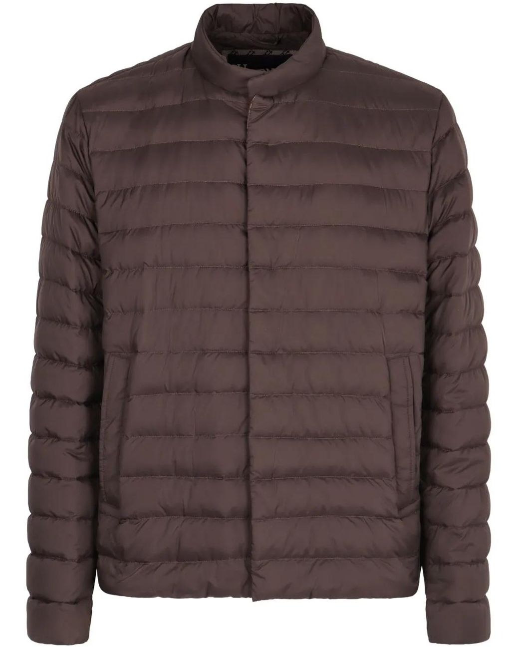 Herno Brown Quilted Jacket for men