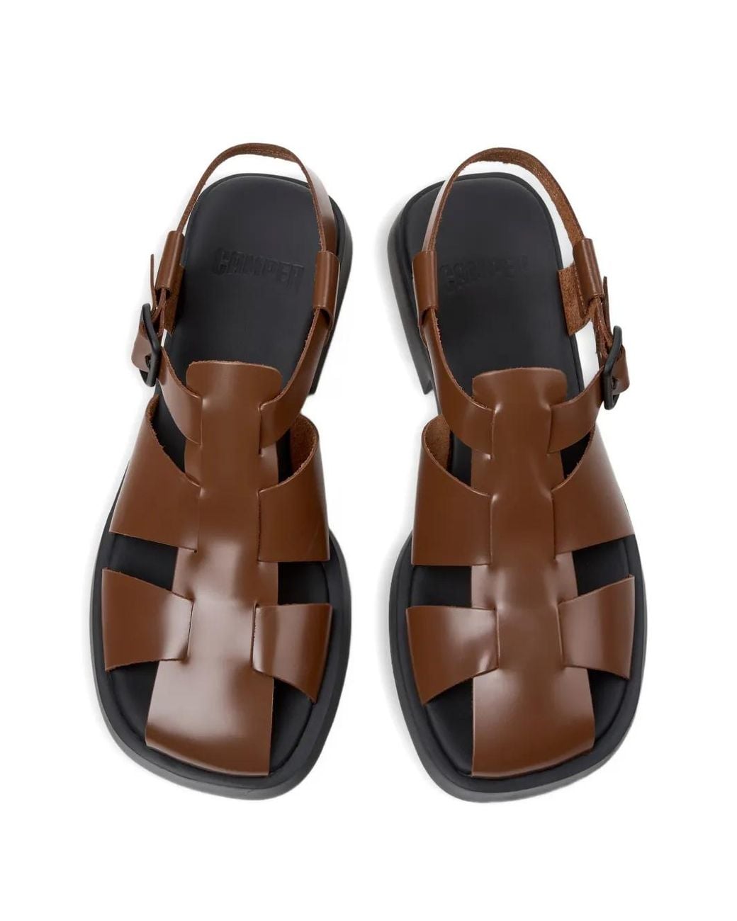 Camper Brown Dana Buckled Sandals