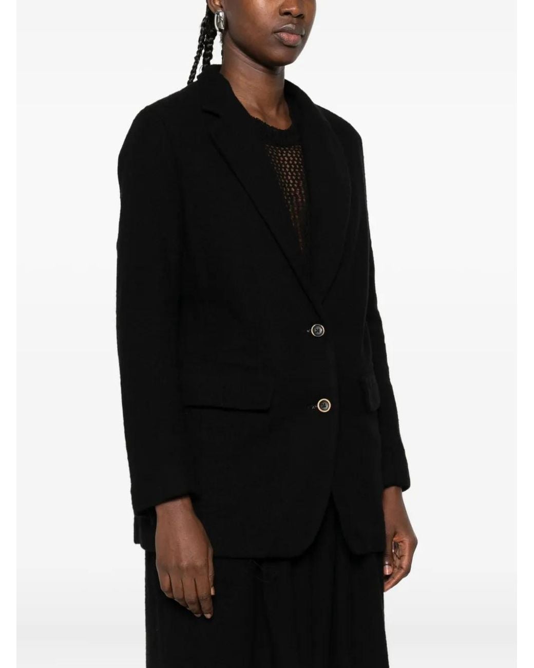 Uma Wang Black Two-Button Jacket