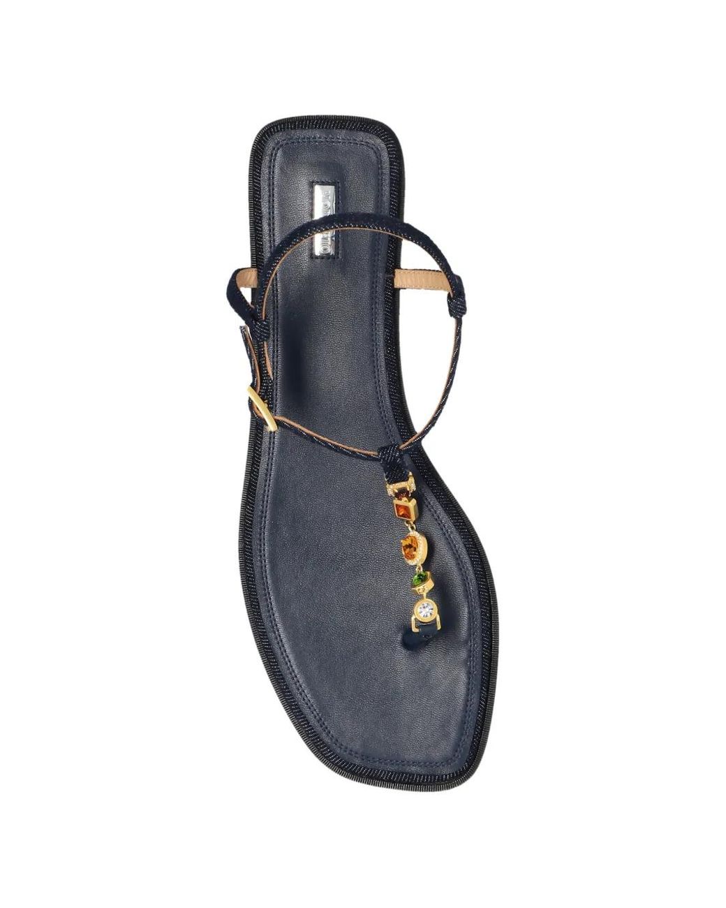 NODALETO White Jewel Strap Sandals