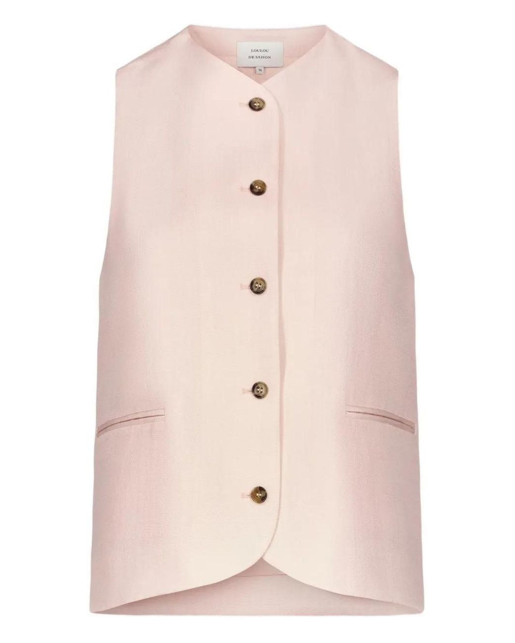 Loulou de Saison Pink Button Welt Pocket Waistcoat