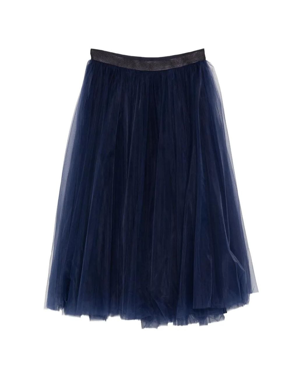 Repetto Blue Tulle-Layered Midi Skirt