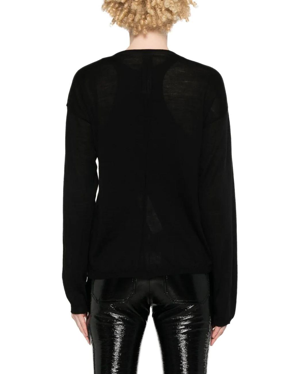 Rick Owens Black Seam-Detail Wool Jumper