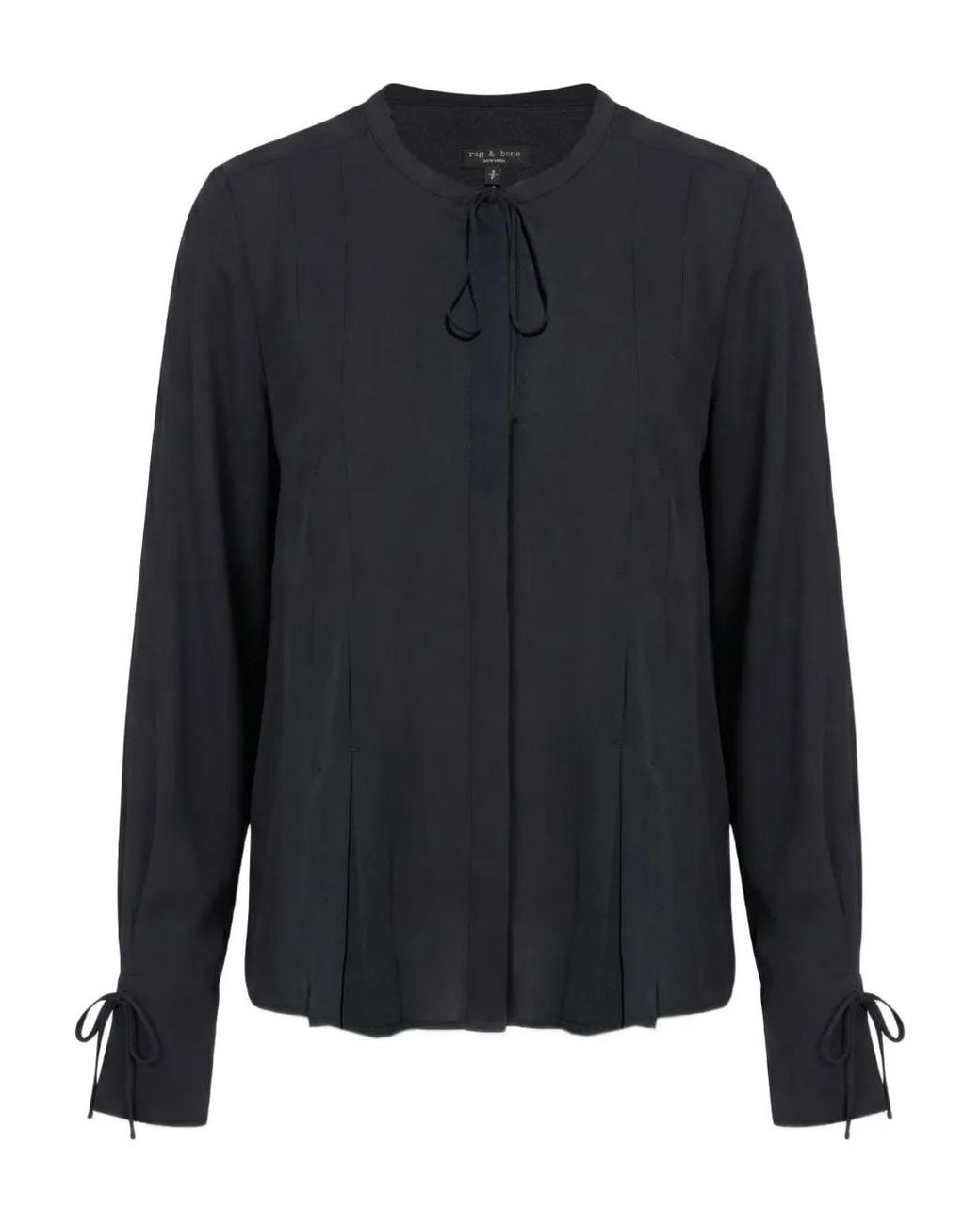 Rag & Bone Blue Arden Pleated Blouse