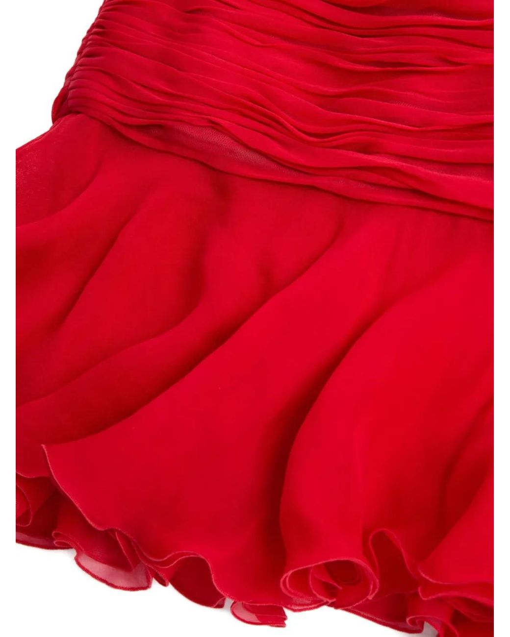 Valentino Garavani Red Flounce Chiffon Mini Dress
