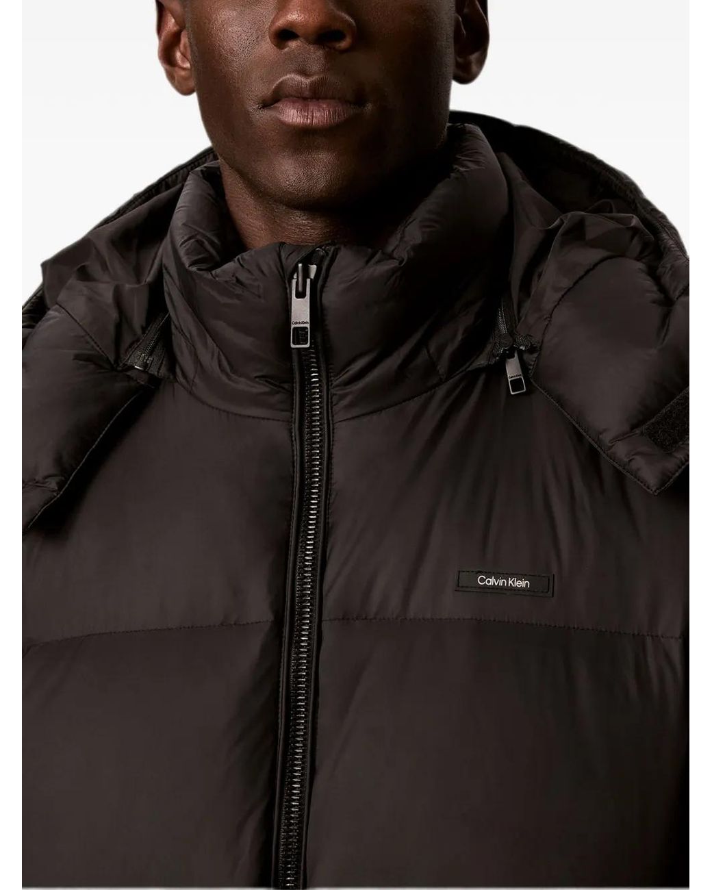 Calvin Klein Black Hooded Padded Jacket for men