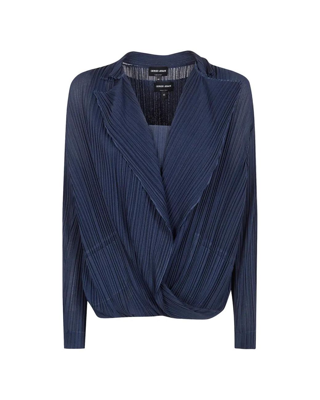 Giorgio Armani Blue Pleated Blouse