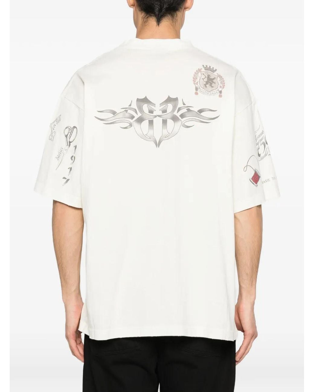 Balenciaga White Tattoo T-shirt for men