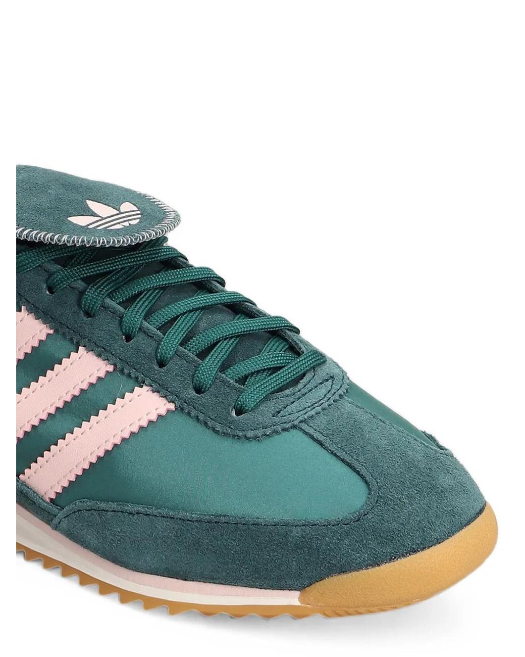 Adidas Green Sl 72 Suede-Trim Panelled Sneakers