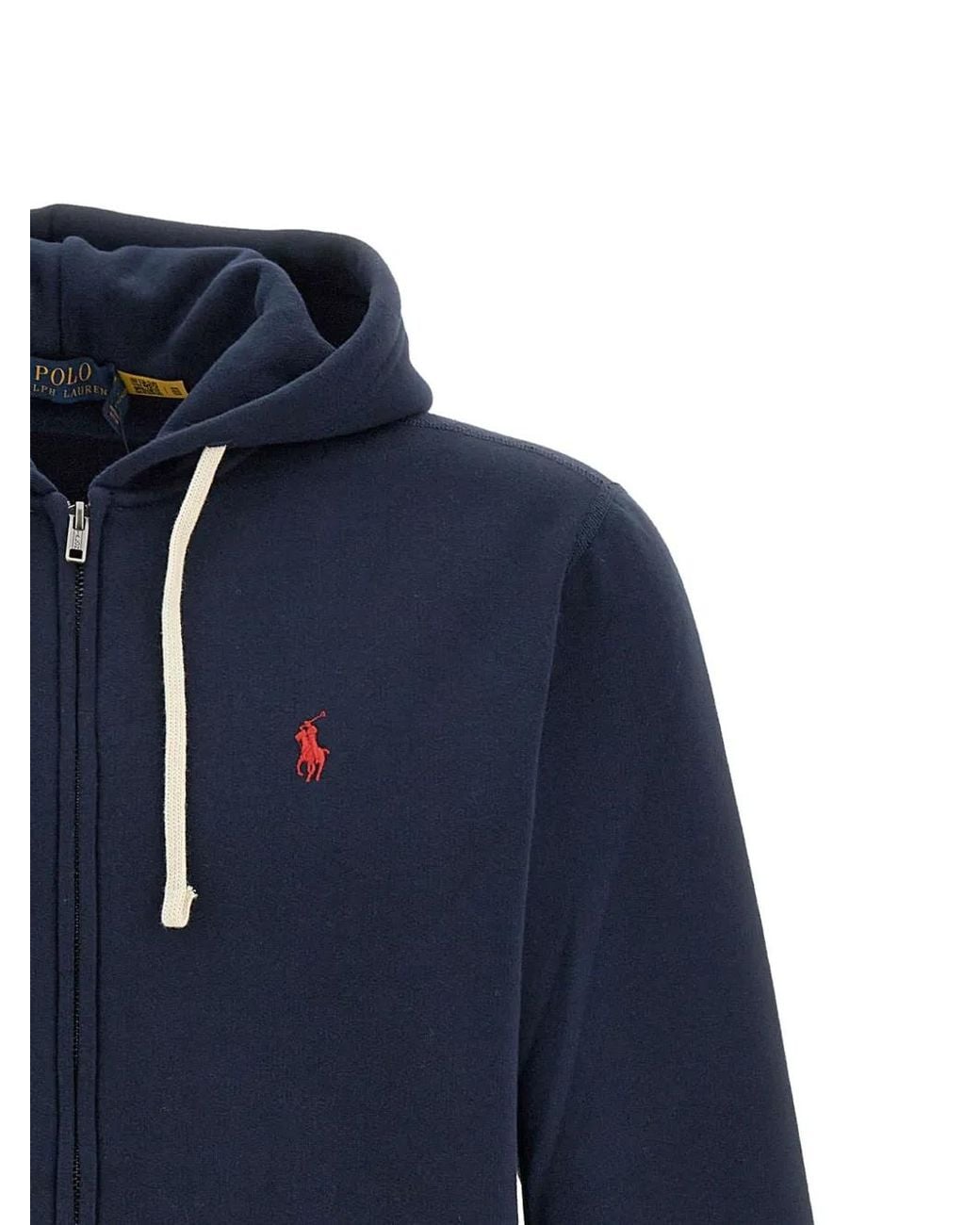 Polo Ralph Lauren Blue Logo-Embroidered Zip-Up Hoodie for men