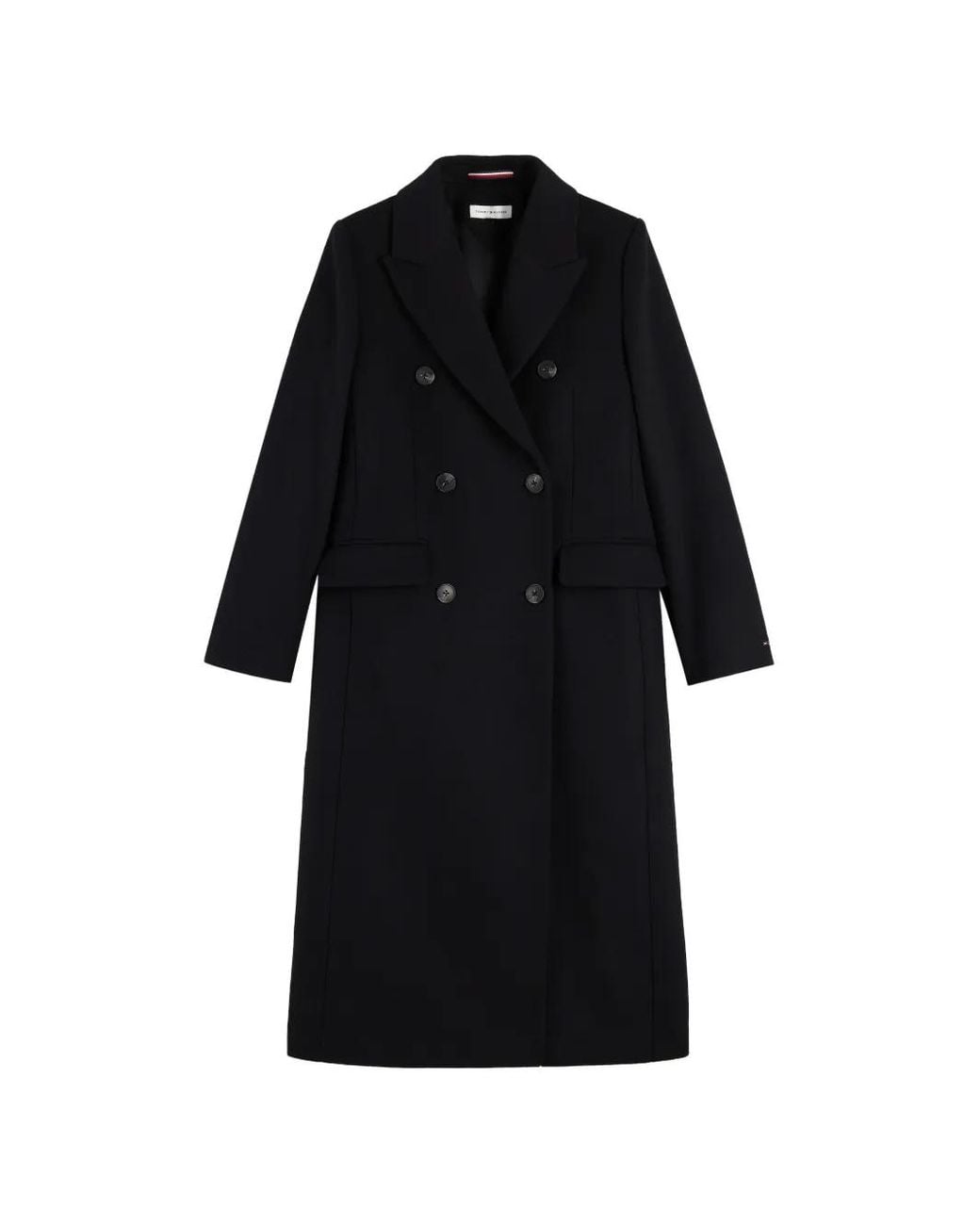 Tommy Hilfiger Black Double-Breasted Coat
