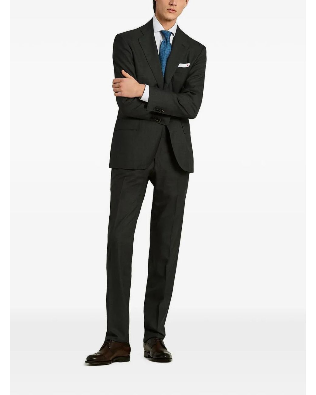 Kiton Gemusterte Seidenkrawatte in Blue für Herren