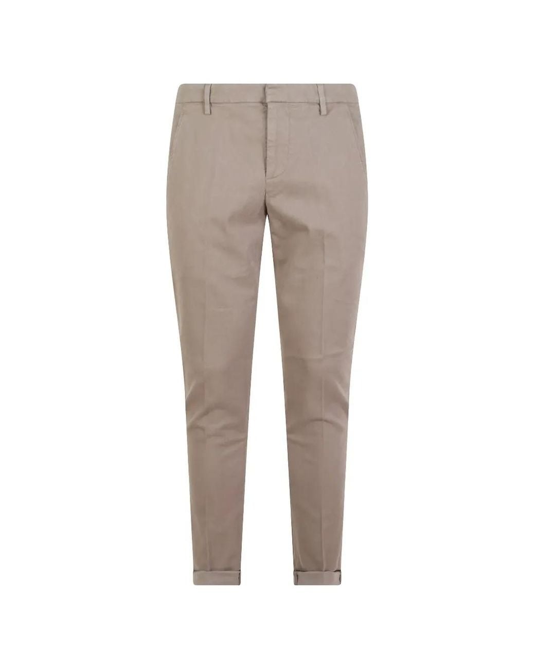 Dondup Gray Pantalon Slim À Plaque Logo for men