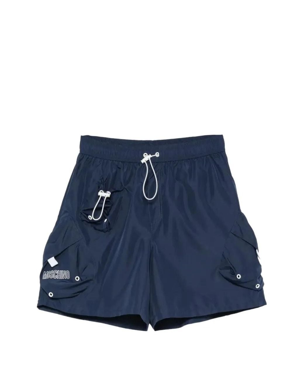 Moschino Blue Cargo-Pocket Swim Shorts for men