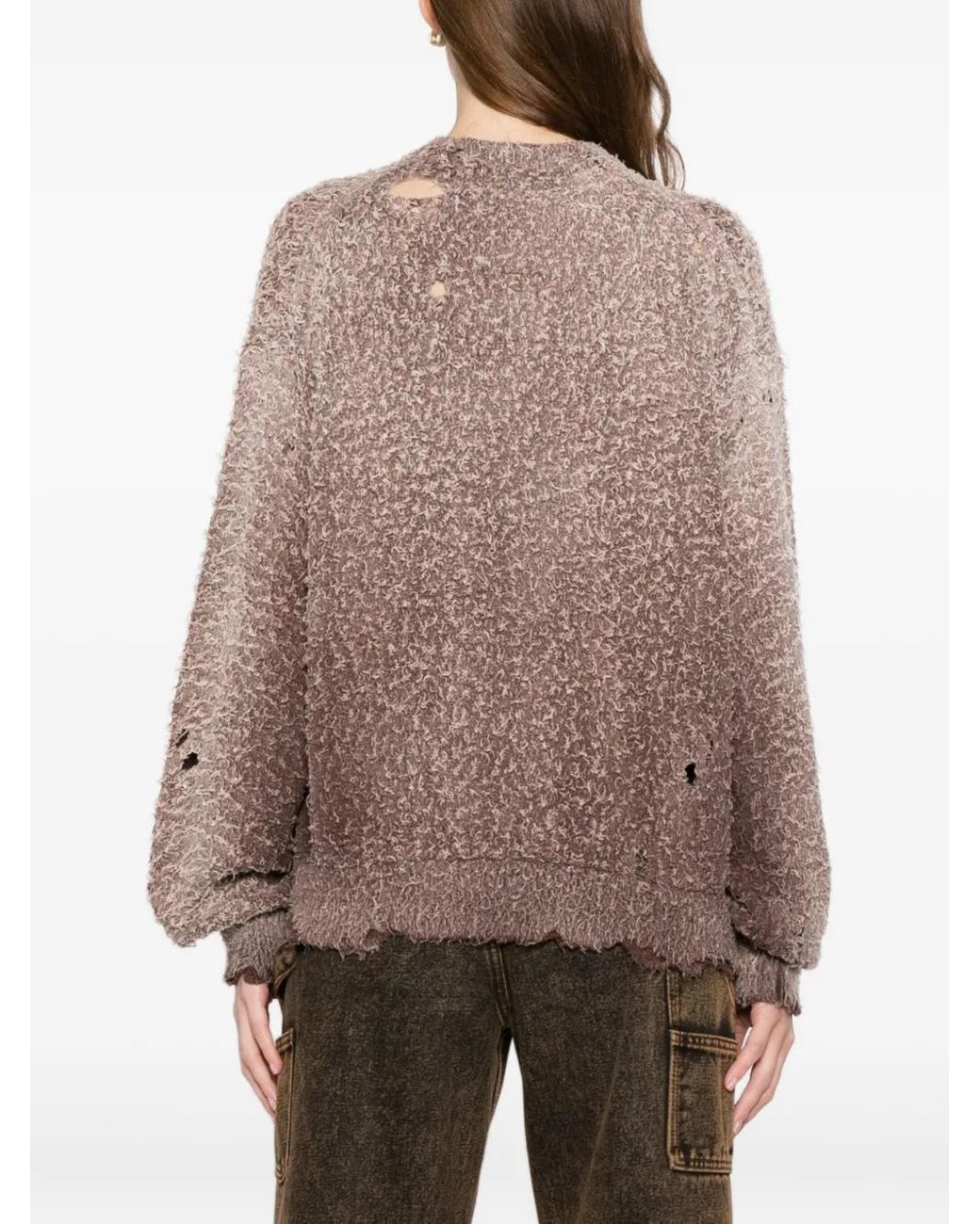 Maison Mihara Yasuhiro Brown Distressed Cardigan