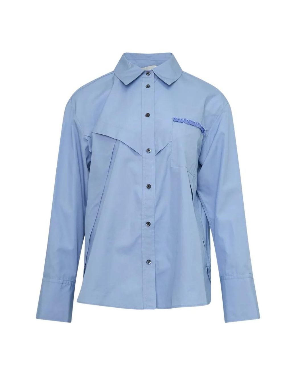 3.1 Phillip Lim Blue Sequin-Embellished Oversized Shirt