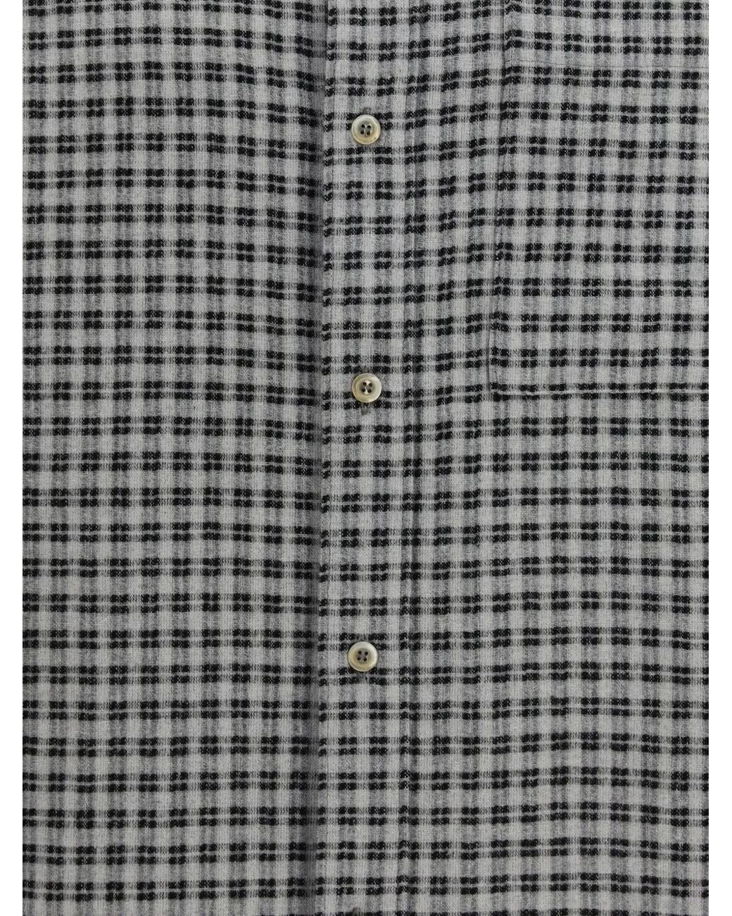 Séfr Gray Check-Pattern Flannel Shirt for men