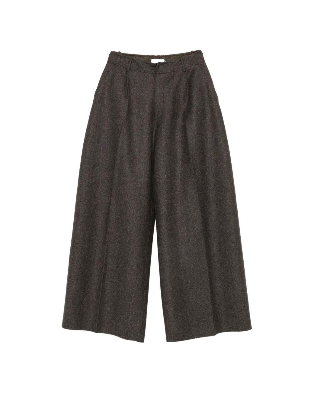 Ruohan Gray Basalt Elen Pleated Wide-Leg Trousers