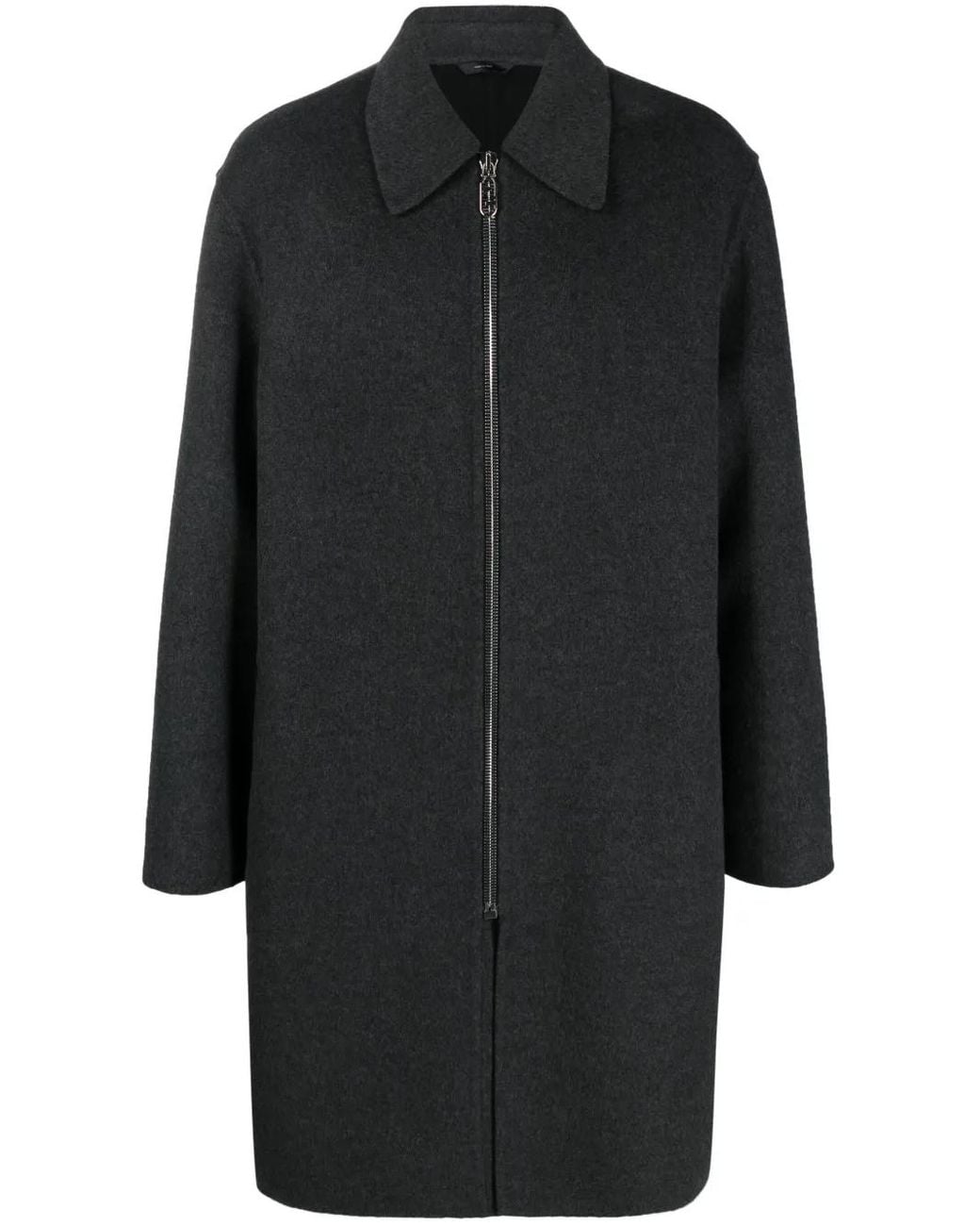 Fendi Black Zip-Up Cashmere Coat for men