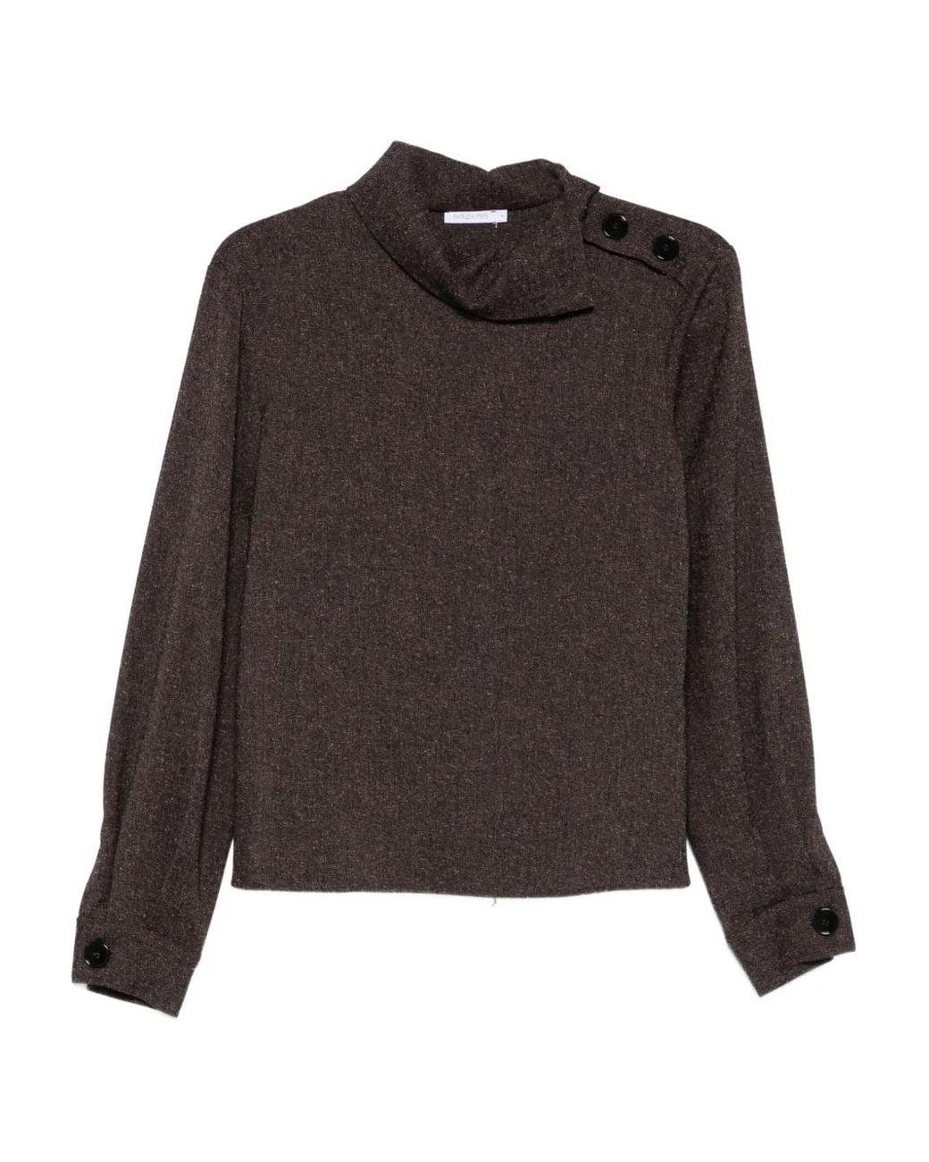 Patrizia Pepe Brown High-Neck Sweater