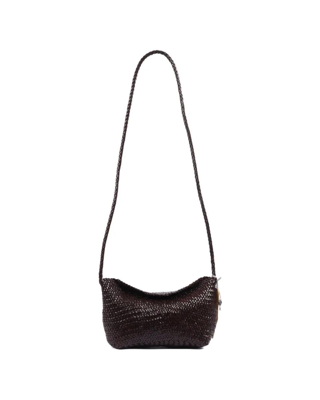 Dragon Diffusion White Corsina Diagonal Weave Shoulder Bag