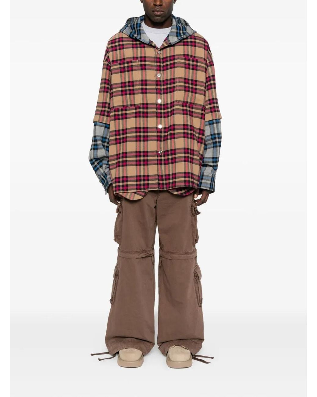 PDF Red Patchwork Hooded Jacket for men