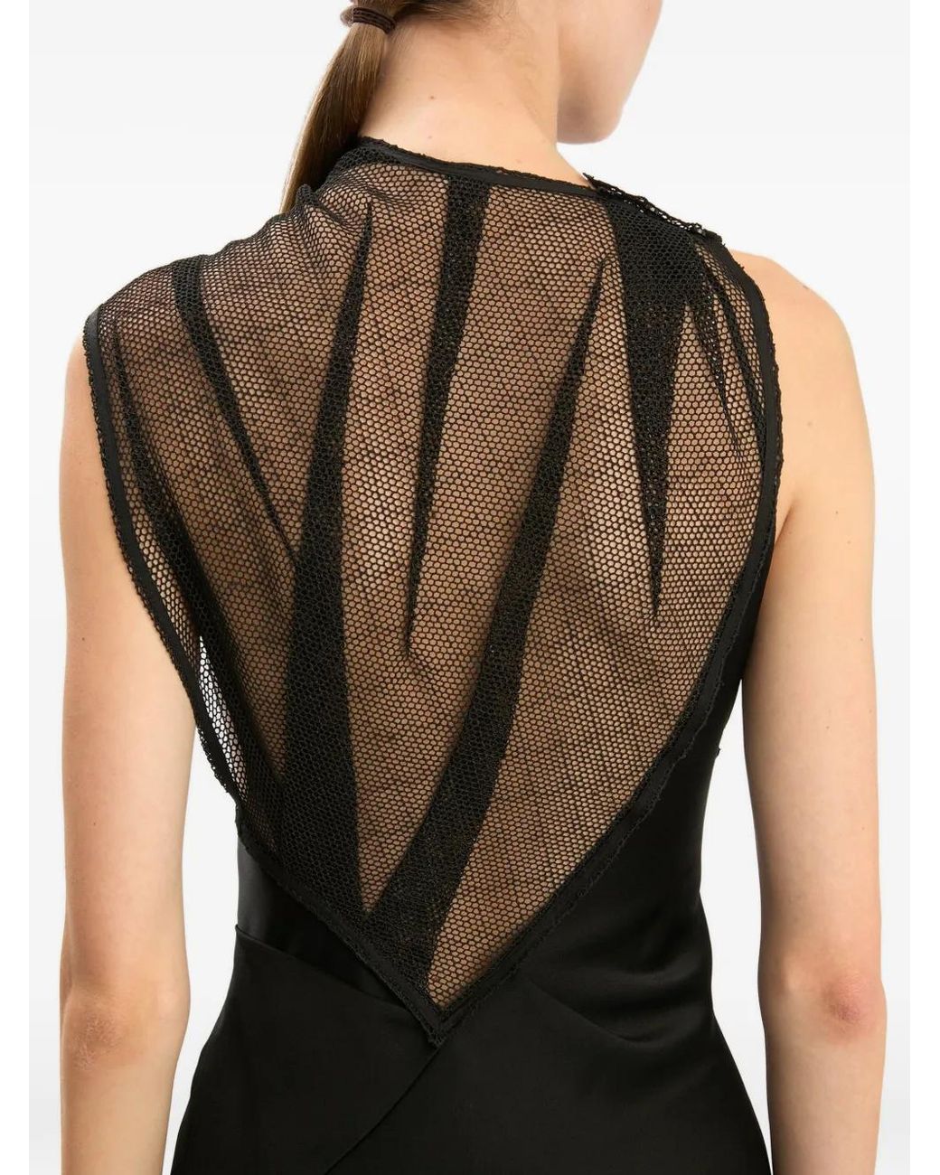 Victoria Beckham Black Robe Longue En Résille
