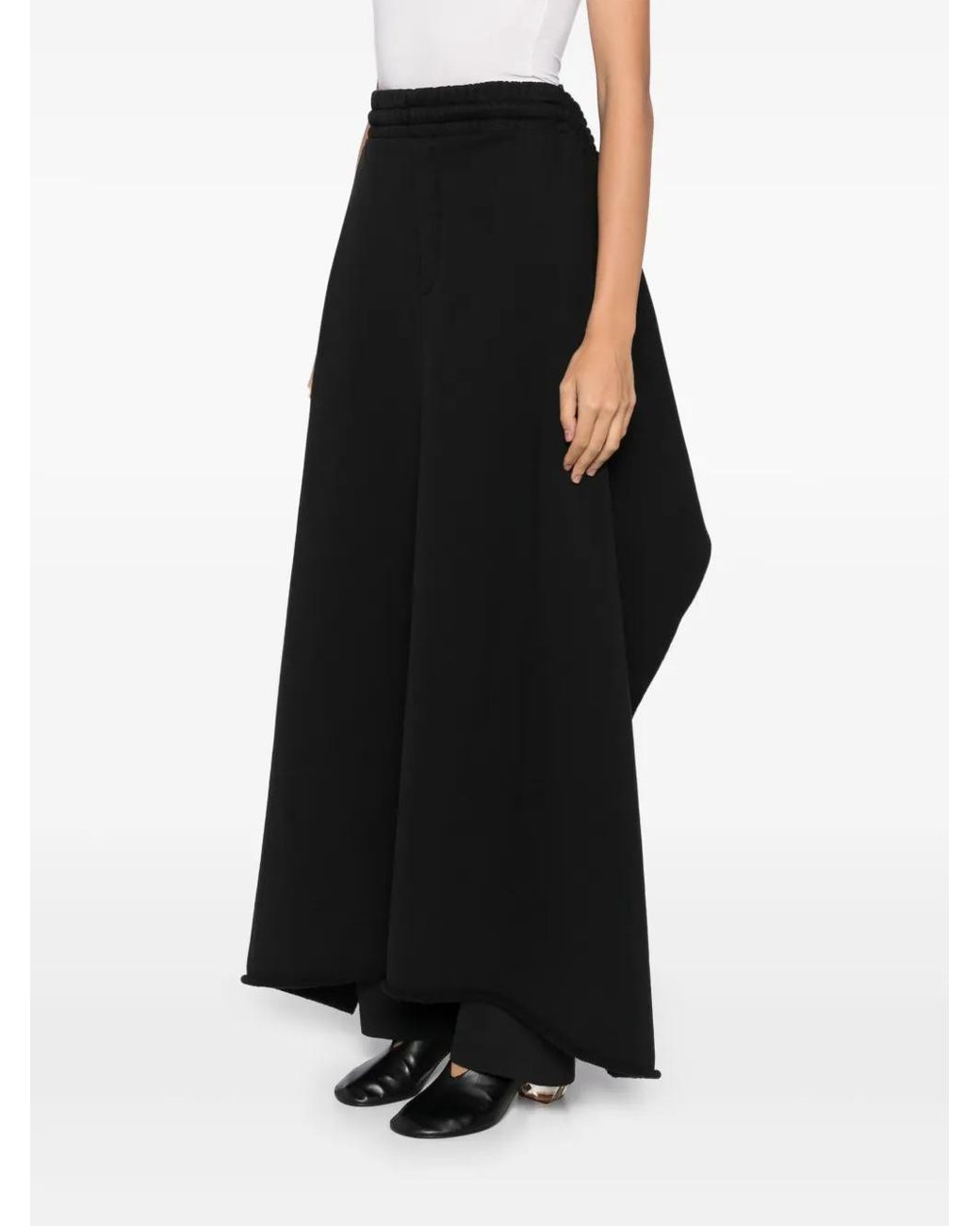 ALAINPAUL Black Cotton Logo Patch Drawstring Trousers