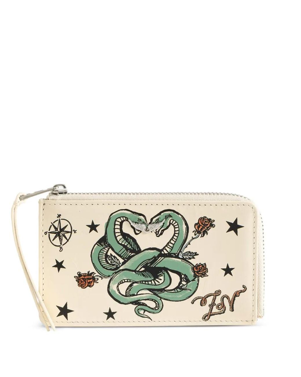 Zadig & Voltaire Metallic Zv Card Tattoo Card Holder