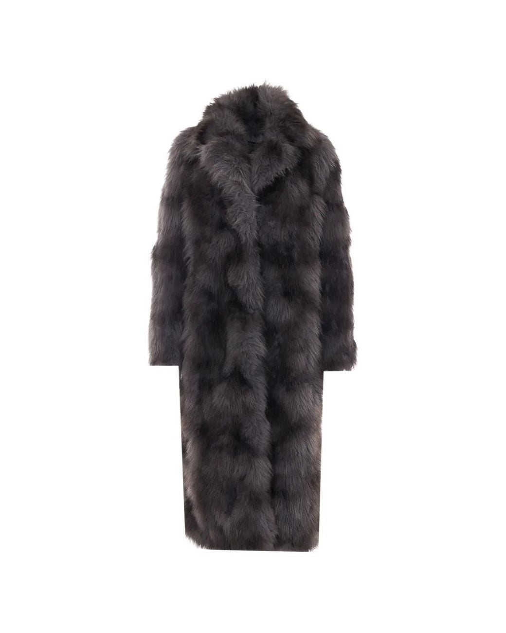 S.W.O.R.D Black Shearling-Texture Notch-Lapel Coat