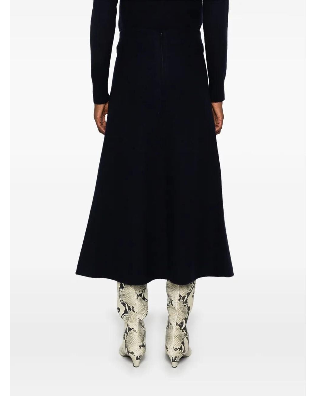Jil Sander A-Lijn Midi-Rok in het Black
