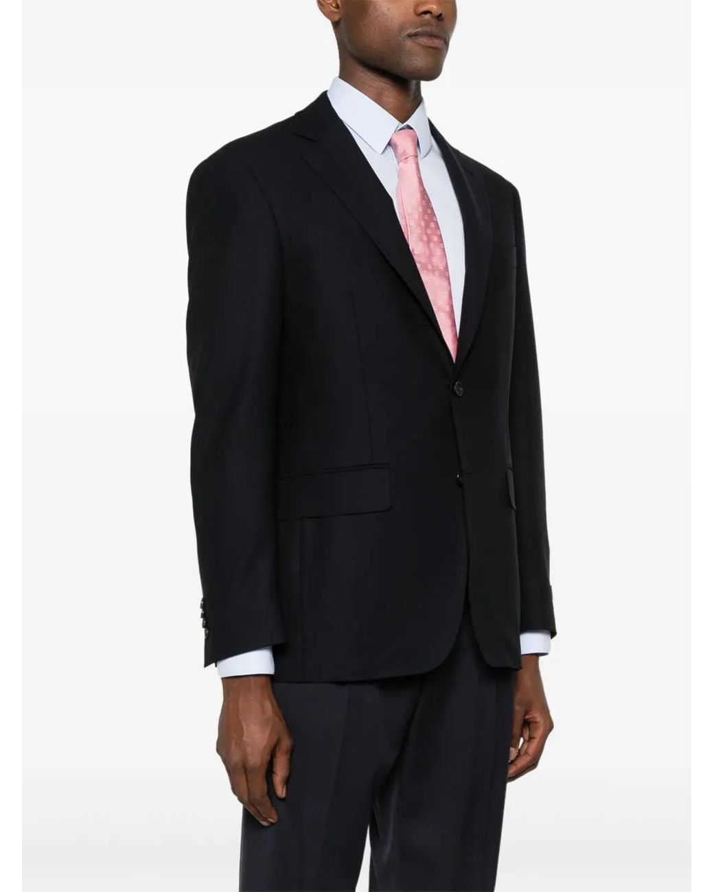 Canali Black Single-Breasted Notched-Lapel Jacket for men