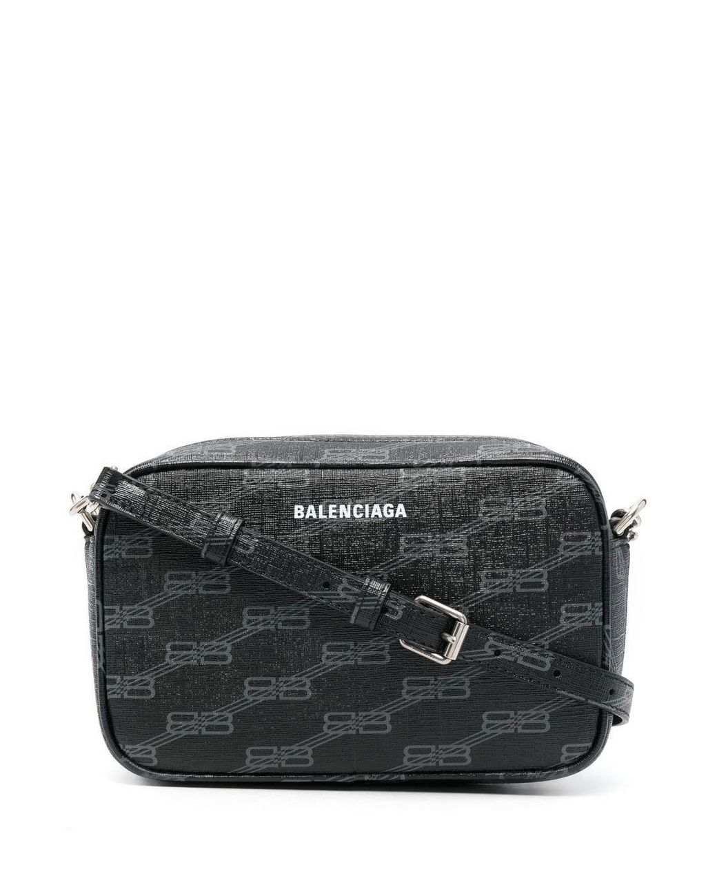 Balenciaga Leather Small Bb-monogram Print Crossbody Bag in Black ...