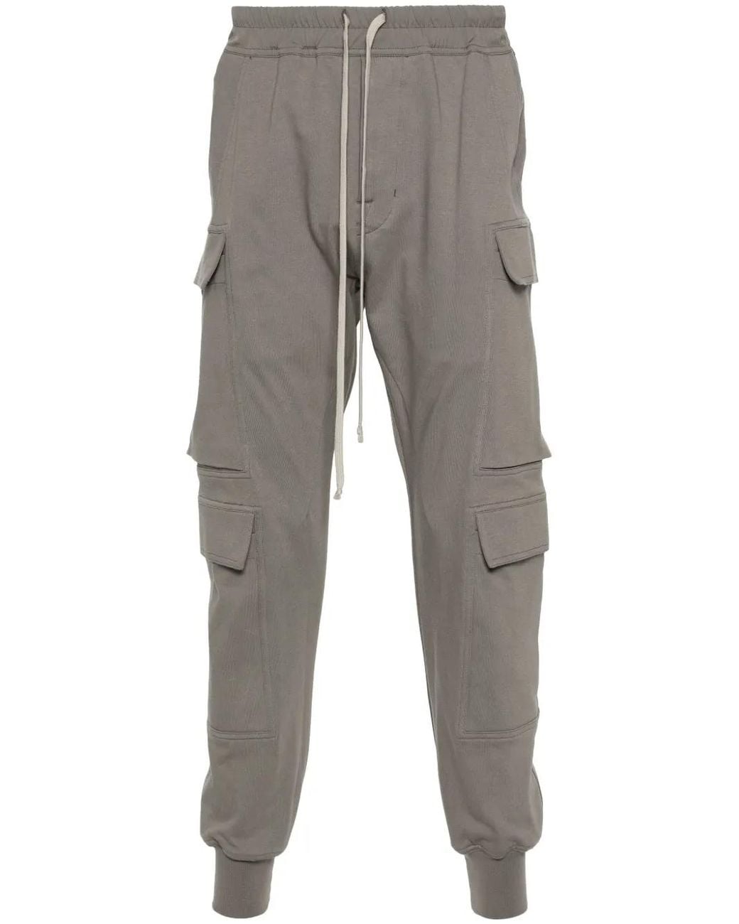Rick Owens Gray Mastodon Cargo Track Pants for men