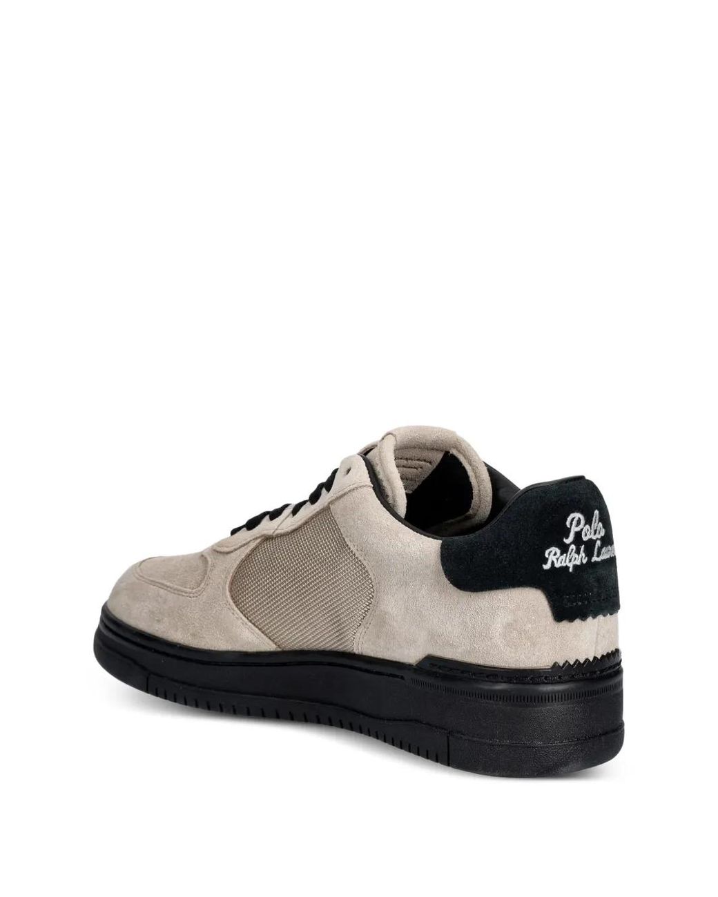 Polo Ralph Lauren White Masters Crt Logo-Embroidered Panelled Sneakers for men
