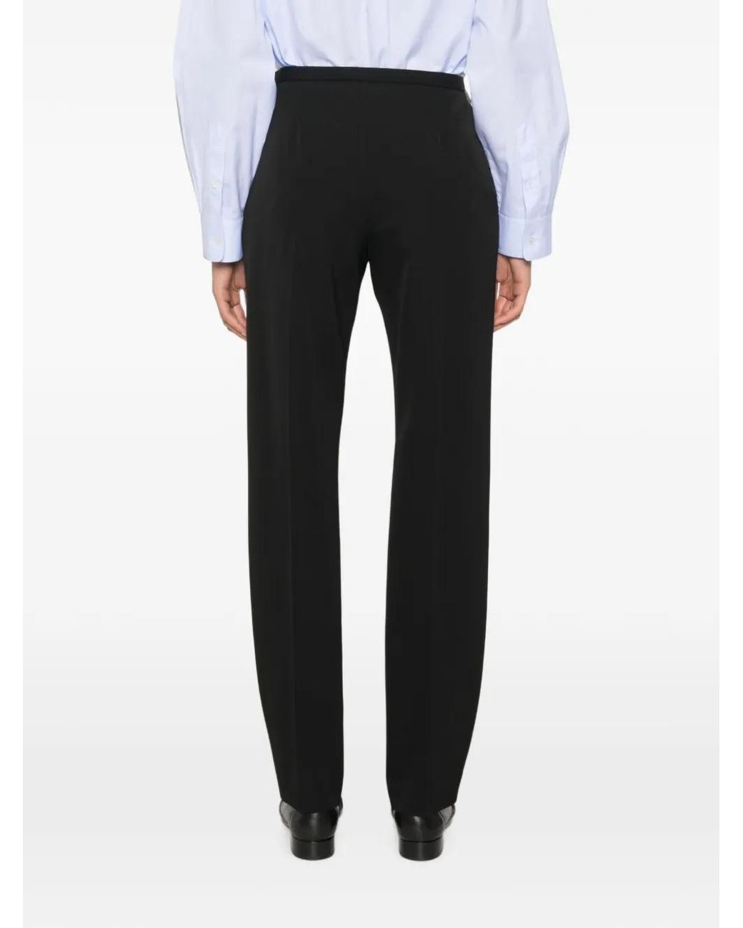 The Row Black Cyril Front-Pleat Trousers