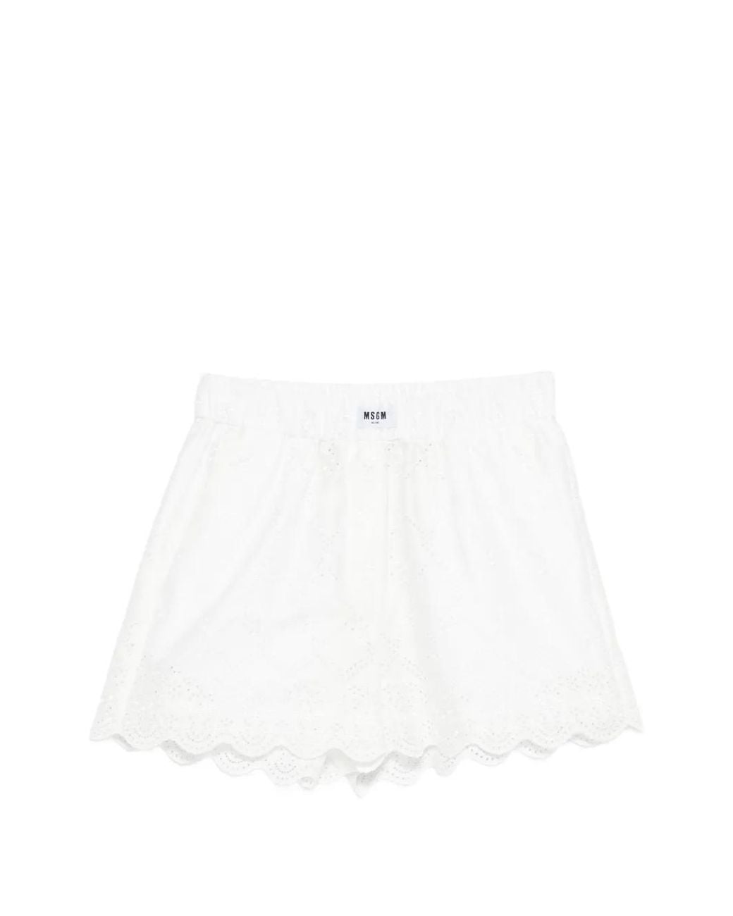 MSGM Gewelfde Shorts Met Ringlets in het White