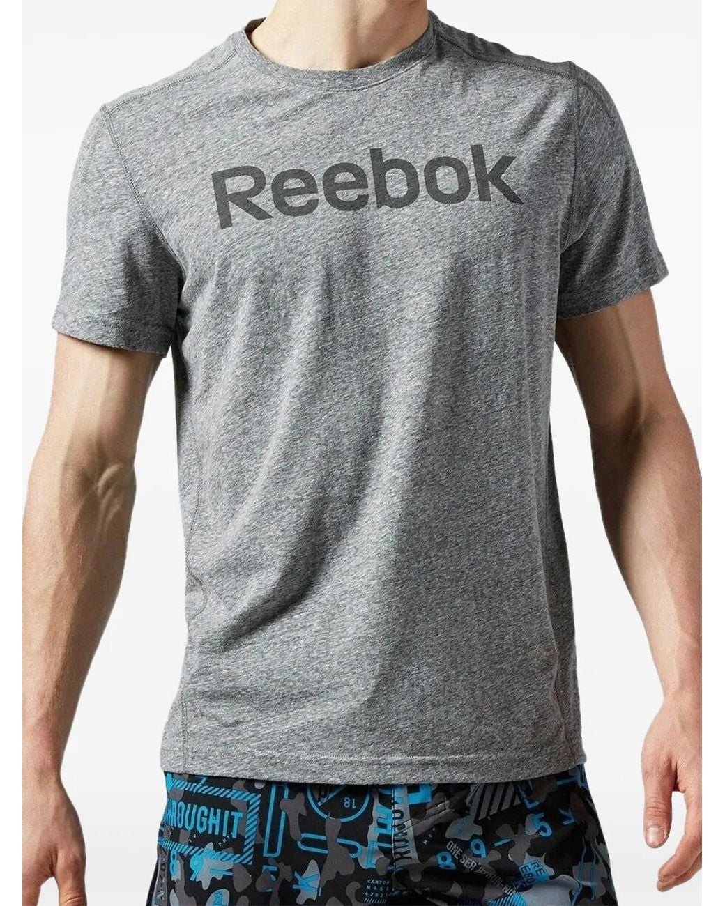 Reebok Gray Big Logo T-Shirt for men