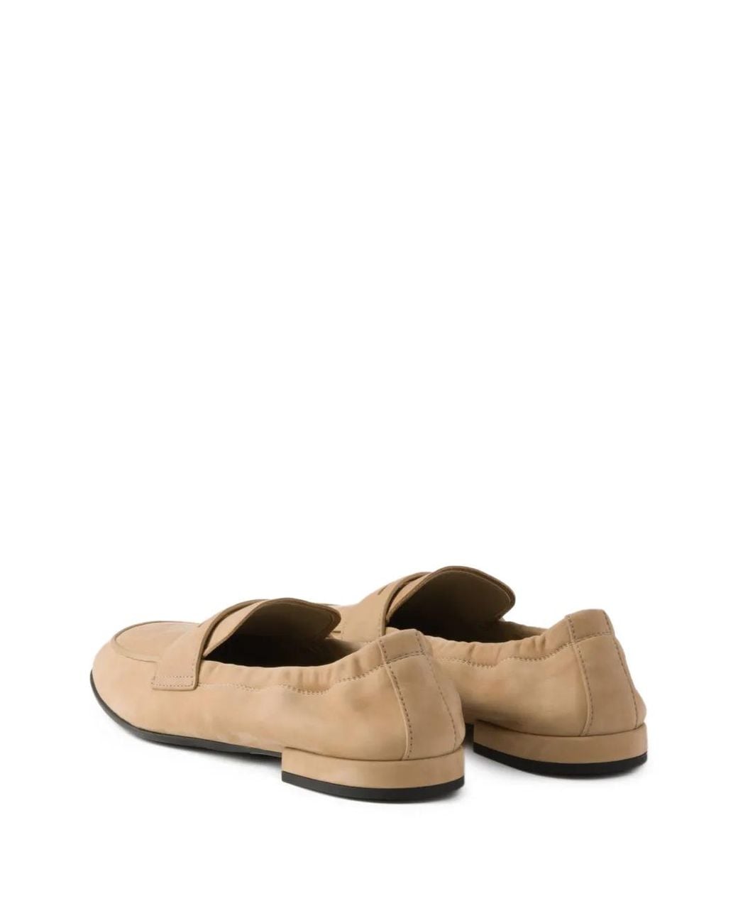 Prada White Shuffle Nubuck Leather Loafers