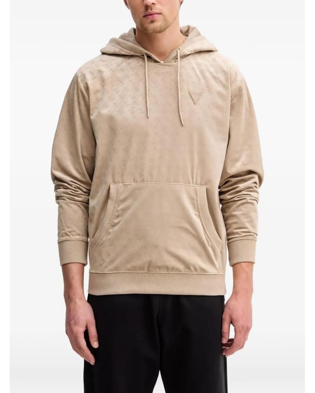 Guess Natural Monogram-Pattern Hoodie for men