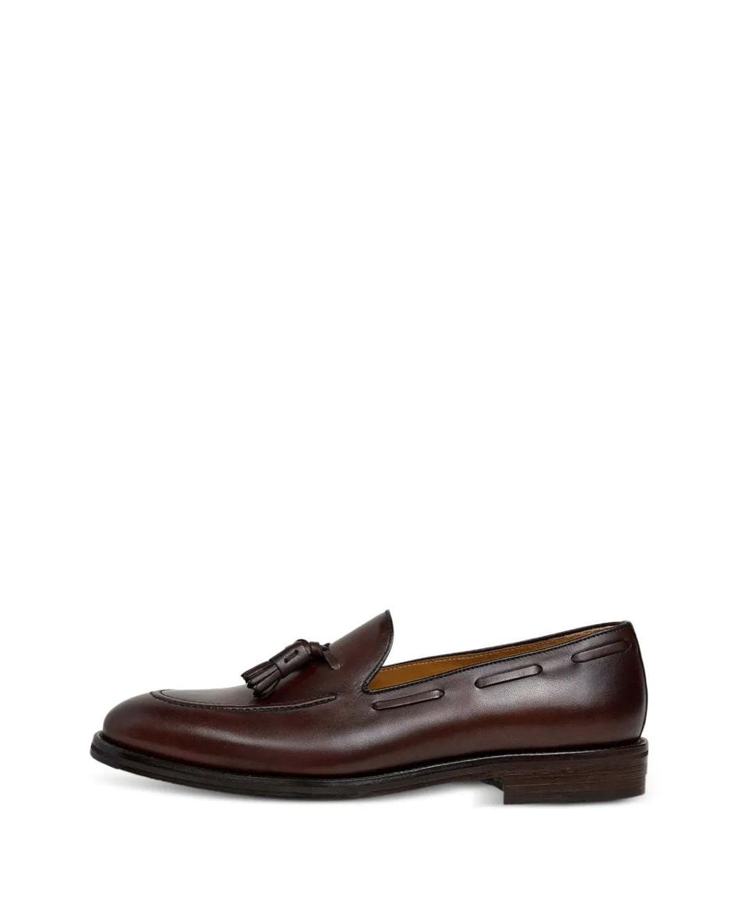 Hackett White Mayfair Crust Tassel Leather Loafers for men